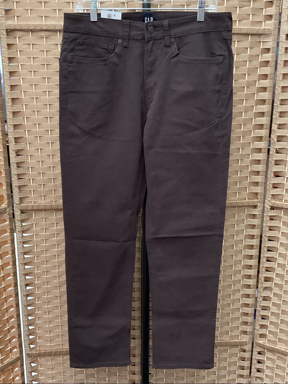 GAP Men's Dark Brown Straight-Leg Chinos